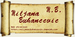 Miljana Buhančević vizit kartica